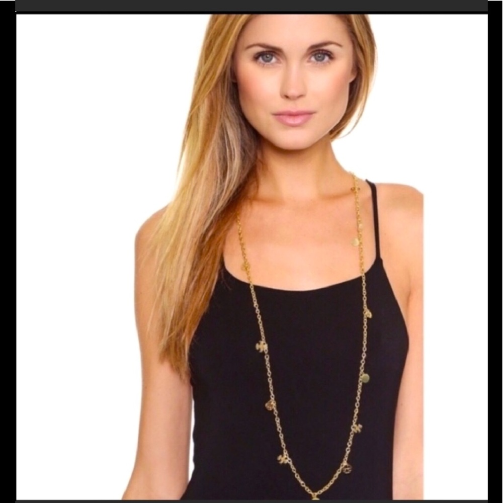 Tory Burch Logo Rosary Necklace